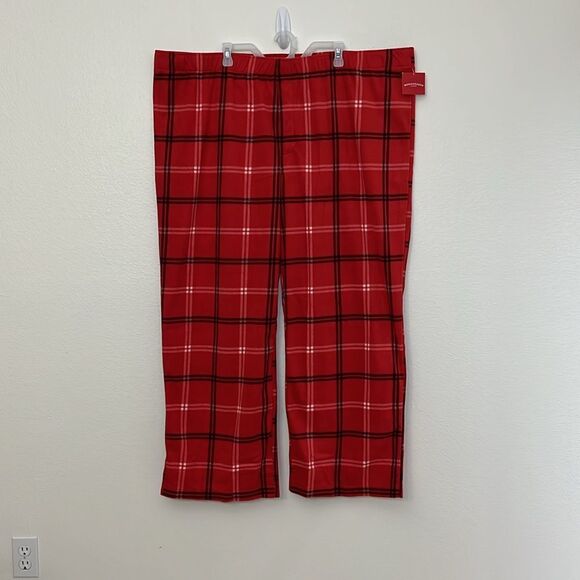 Target Women's Plaid Fleece Matching Family Pajama Pants - Wondershop Red 4XL - Picture 3 of 6